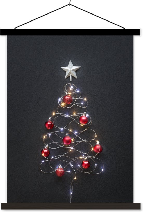Sapin de Noël en lumières affiche textielposter lattes noires 40x53 cm ...