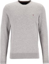 Tommy Hilfiger Core Tommy trui O-hals - heren trui katoen met zijde - grijs melange -  Maat: 3XL