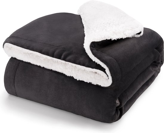 Couverture Polaire Blumtal - Sherpa - 220x240 - Anthracite