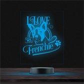 Led Lamp Met Gravering - RGB 7 Kleuren - I Love My Frenchie