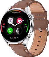 Belesy® WEAR 3 - Smartwatch Heren – Smartwatch Dames - Horloge – Stappenteller – Calorieën - Hartslag – Sporten - Splitscreen - Kleurenscherm - Full Touch - Bluetooth Bellen – Zilv