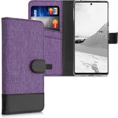 kwmobile telefoonhoesje voor Google Pixel 6 Pro - Hoesje met pasjeshouder in paars / zwart - Case met portemonnee