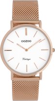 OOZOO Vintage series - Rose Gold watch with rose gold metal mesh bracelet - C9918