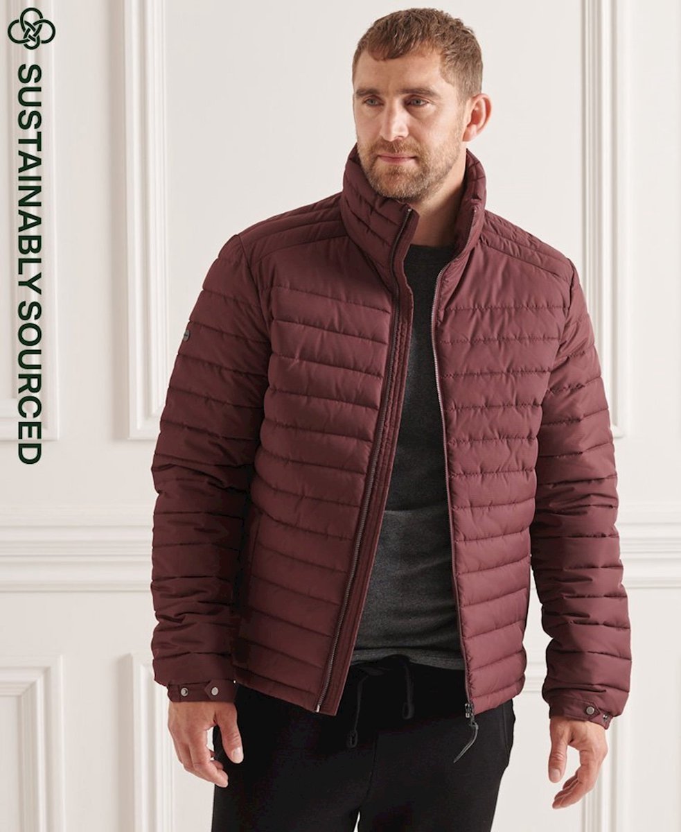 Superdry Studios Fuji jas zonder capuchon Heren Gewatteerde jassen Rich Deep Burgundy