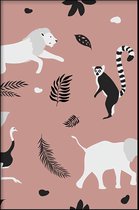 Walljar - Animals Pattern II - Dieren poster