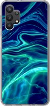 Geschikt voor Samsung Galaxy A32 5G hoesje - Abstract - Waves - Design - Siliconen Telefoonhoesje