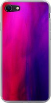 Geschikt voor iPhone SE 2020 hoesje - Kleurstof - Roze - Paars - Abstract - Siliconen Telefoonhoesje