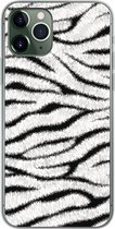Geschikt voor iPhone 11 Pro hoesje - Dierenprint - Zebra - Wit - Siliconen Telefoonhoesje