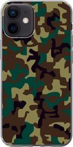 Coque iPhone 12 - Motif camouflage aux couleurs sombres - Coque en Siliconen pour téléphone