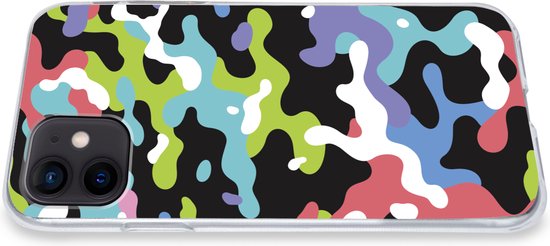Coque iPhone 12 - Motif camouflage coloré - Coque de téléphone en Siliconen