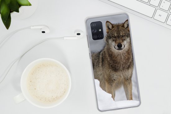 Coque Samsung Galaxy A71 - Loup - Neige - Animaux - Siliconen - Sinterklaas - Noël - Cadeaux - Cadeaux chaussures