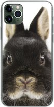 Geschikt voor iPhone 11 Pro Max hoesje - Konijn - Huisdieren - Vacht - Siliconen Telefoonhoesje