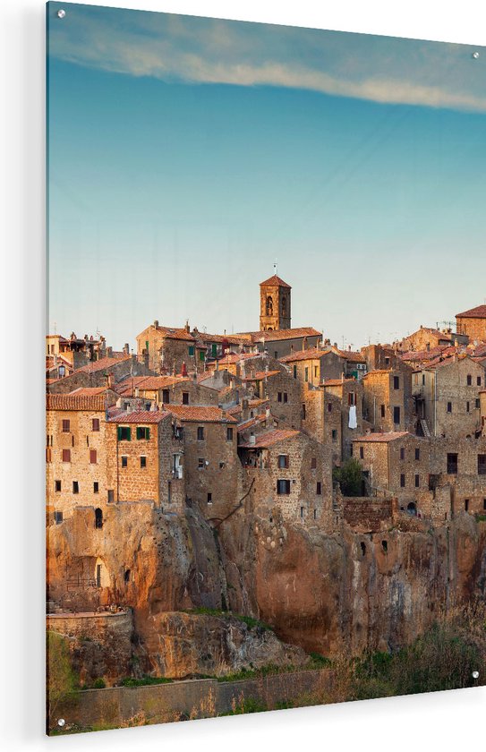 Artaza Glasschilderij - Oude Stad in Toscane, Italië - 60x80 - Plexiglas Schilderij - Foto op Glas