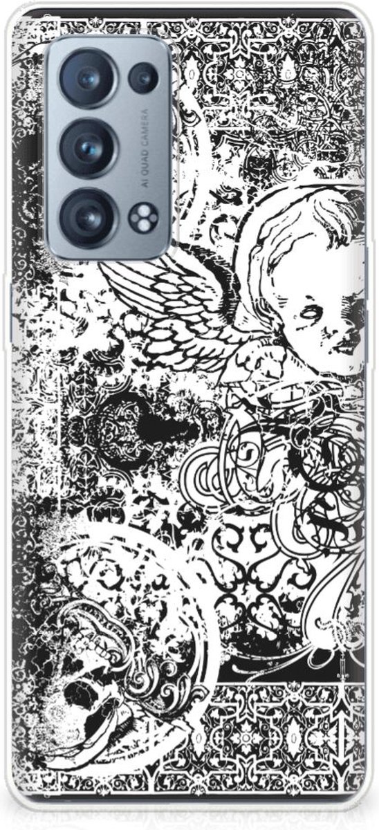 Silicone Back Case OPPO Reno 6 Pro Plus 5G Skulls Angel