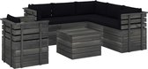 Decoways - 7-delige Loungeset met kussens pallet massief grenenhout