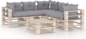 Decoways - 6-delige Loungeset met kussens pallet grenenhout