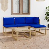 Decoways - 5-delige Loungeset met blauwe kussens