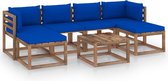 Decoways - 7-delige Loungeset pallet met kussens geïmpregneerd grenenhout