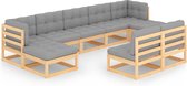 Decoways - 9-delige Loungeset met kussens massief grenenhout