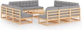 Decoways - 13-delige Loungeset met kussens massief grenenhout