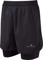 RonHill Stride Revive Twin Short Hardloopbroek Zwart Heren