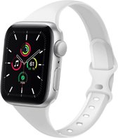Compatible apple watch bandje - By Qubix - Sportbandje Slim Fit - Wit - Geschikt voor Apple Watch 42mm / 44mm / 45mm - Apple watch series 3/4/5/6/7