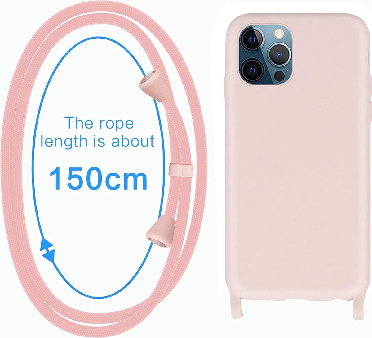 Housse IPhone 17 Pro Max Avec Cordon Réglable - étui Silicone Antichoc Avec Sangle Cou - Couleur Violet - 11