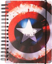 Carnet Marvel Captain America A5 14,8 X 21 Cm Rouge/blanc