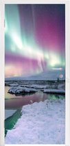 Deursticker Noorderlicht - IJs - Sneeuw - 80x215 cm - Deurposter