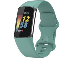By Qubix - Compatible Fitbit bandje - Geschikt voor Fitbit Charge 5 - Fitbit Charge 6 Sportbandje met dubbele lus - Dennenboom groen - Maat: L - Horlogeband - smartwatchbandje
