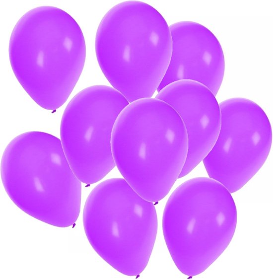 Bellatio Decorations ballonnen - 50 stuks - paars - 27 cm - helium of lucht - verjaardag / versiering