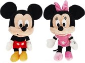 Speelgoed knuffels set van Mickey en Minnie Mouse 25 cm - Disney figuren