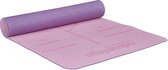Relaxdays yogamat - 180 x 60 cm - met symmetrielijnen - sportmat - 5 mm - roze/paars