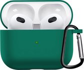 Hoesje Geschikt voor AirPods 3 Hoesje Siliconen Case - Hoes Geschikt voor Apple AirPods 3 Case Hoesje - Turquoise Groen.