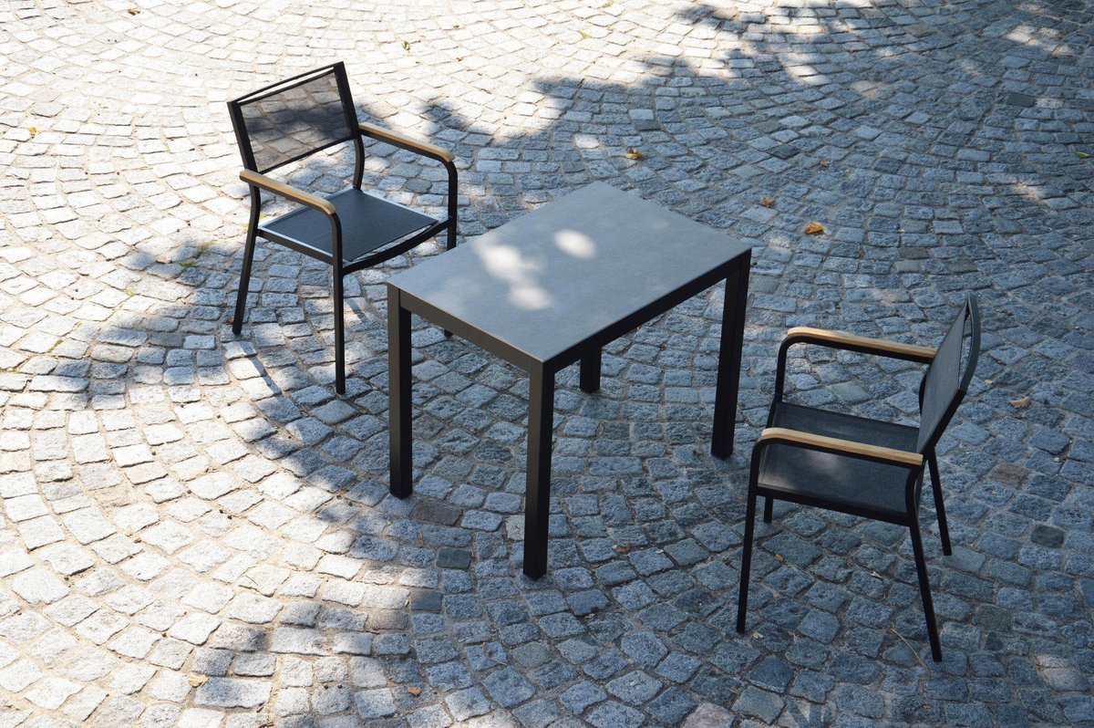 Lux Alu stapelstoel - zwart