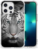 Back Case TPU Siliconen Hoesje Geschikt voor Apple iPhone 13 Pro Telefoon Hoesje met doorzichtige rand Tijger