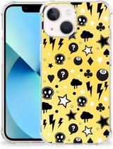 Case Geschikt voor iPhone13 mini GSM Hoesje met doorzichtige rand Punk Yellow