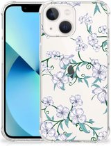 Smartphone hoesje geschikt voor iPhone 13 mini Siliconen Hoesje met transparante rand Blossom White