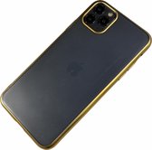 Apple iPhone 7 / 8 / SE - Silicone transparant mat hard hoesje Finn goud - Geschikt voor