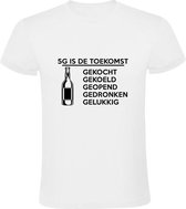 5G Is de toekomst | Heren T-shirt | Wit | Bier | Gekocht | Gekoeld | Geopend | Gedronken | Gelukkig | Grappig | Cadeau