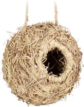 Relaxdays vogelnest - knaagdieren accessoires - grashuis - nestbuidel - hamsterhuisje