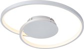 Lucande - LED plafondlamp- met dimmer - 1licht - ijzer, aluminium, kunststof - H: 4.5 cm - zilver - Inclusief lichtbron