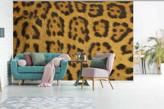 Papier peint photo peint photo vinyle - Fourrure léopard largeur 330 cm x hauteur 220 cm - Tirage photo sur papier peint (disponible en 7 tailles)