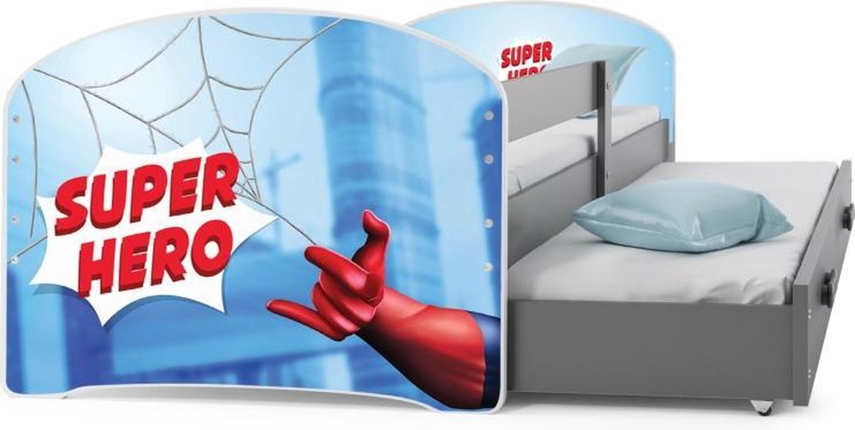 Lit enfant avec lit gigogne 80x160 cm - Lit garçon Spiderman - Testé TÜV |  bol.com