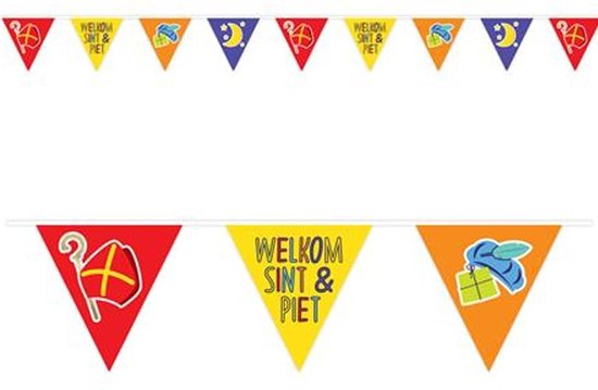 Haza Original Vlaggenlijn Welkom Sint En Piet 6 Meter Papier