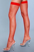 Catch Me If You Can Visnetkousen - Rood - Sexy Lingerie & Kleding - Beenmode - Dames Lingerie - Kousen