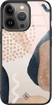 iPhone 13 Pro hoesje glass - Abstract dots | Apple iPhone 13 Pro  case | Hardcase backcover zwart