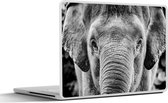 Autocollant pour ordinateur portable - 10,1 pouces - Portrait en gros plan d'un éléphant - noir et blanc - 25x18cm - Autocollants pour ordinateur portable - Peau pour ordinateur portable - Couverture