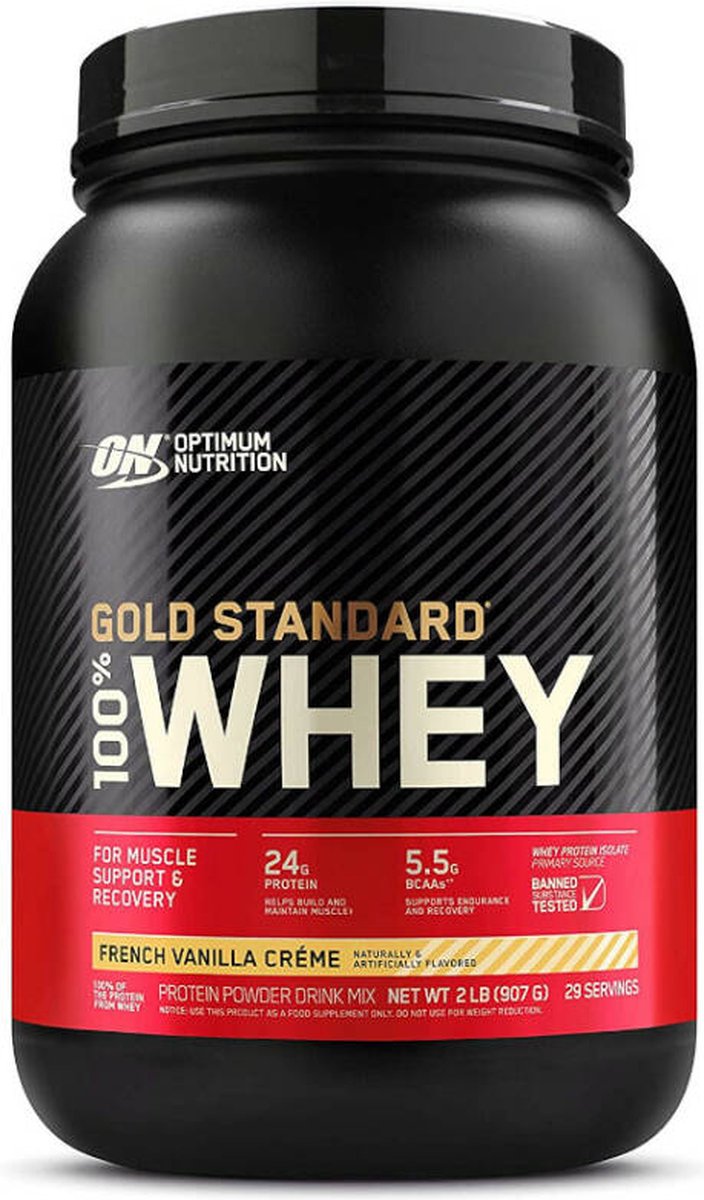 Goedkoopste Optimum Nutrition Gold Standard 100 Whey Protein - Vanilla Ice Cream - Proteine Poeder - Eiwitshake - 900 gram (28 servings