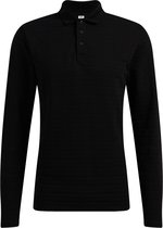 WE Fashion Heren slim fit polo met ribstructuur